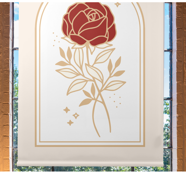 Cortina botânica vintage para flores rosa - TenStickers