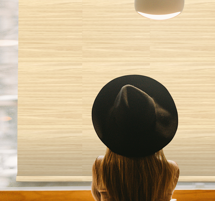 estor de sala de estar com efeito de madeira design "japandi" - TenStickers