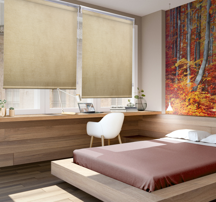 Cortina de rolo rústica em tons bege - TenStickers