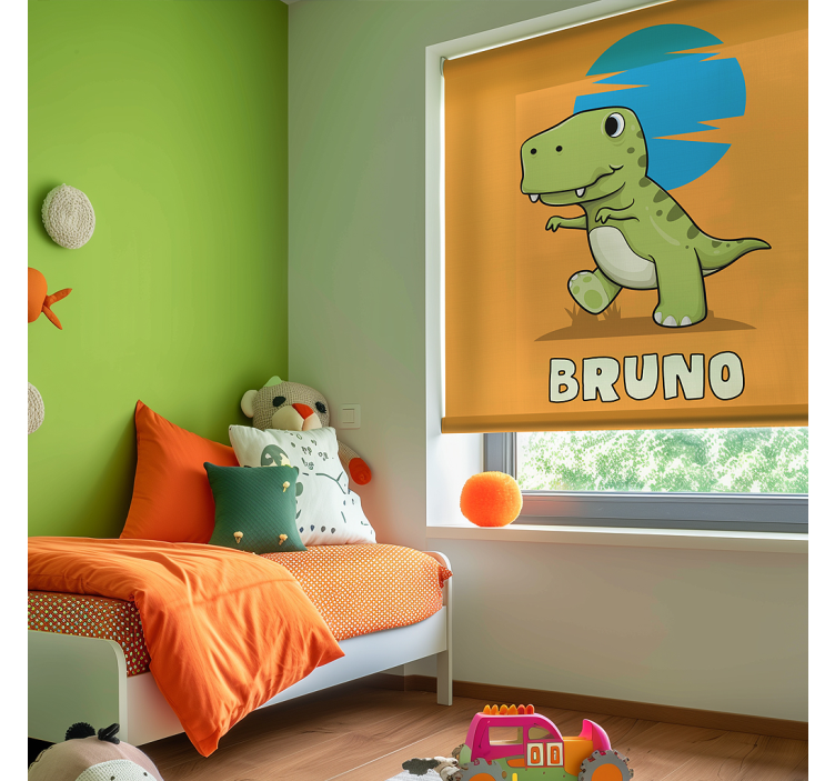 Cortina de janela impressa personalizada t-rex verde - TenStickers