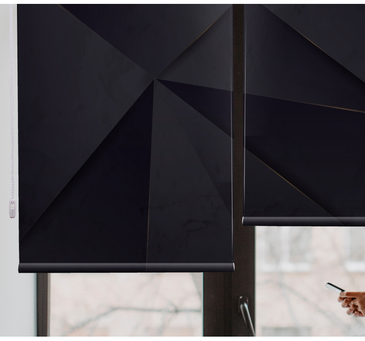 Cortina preta para quarto principal com desenho geométrico - TenStickers