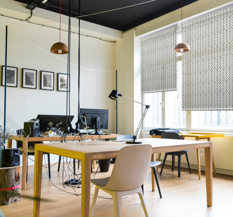 Cortina de rolo de flor elegante padrão espinha de peixe - TenStickers