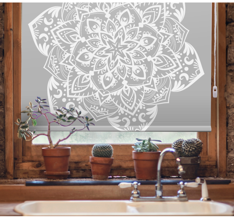 Estore de rolo zen mandala grande cinza - TenStickers