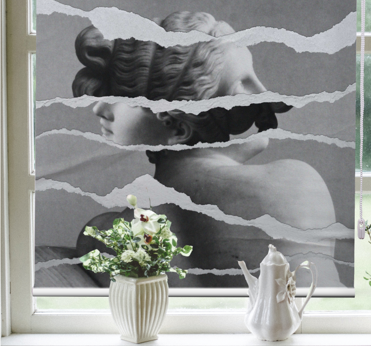 Estore de rolo com desenhos busto escultura homenagem - TenStickers