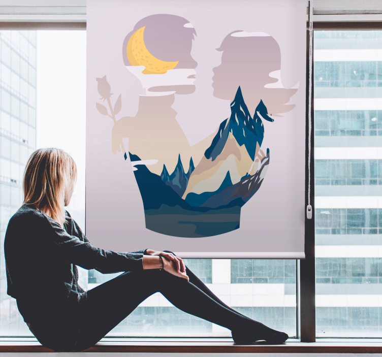 Estore de rolo original cena de montanhas noturnas - TenStickers