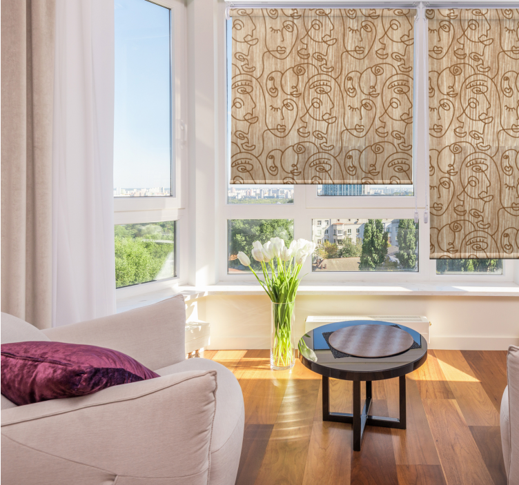 Estore de rolo modernos padrões faciais abstratos - TenStickers