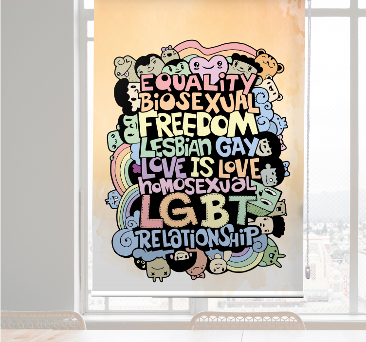 Estore de rolo com frases afirmação de amor lgbtq+ - TenStickers