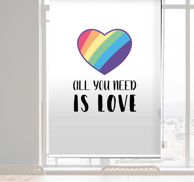 Estore de rolo com frases tudo que você precisa é amor - TenStickers