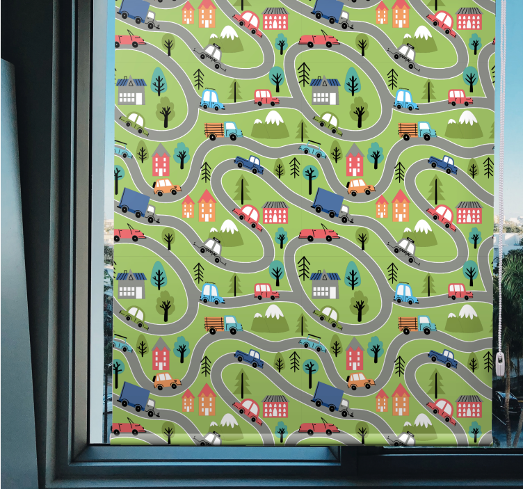Estore de rolo infantil estradas de veículos coloridas - TenStickers