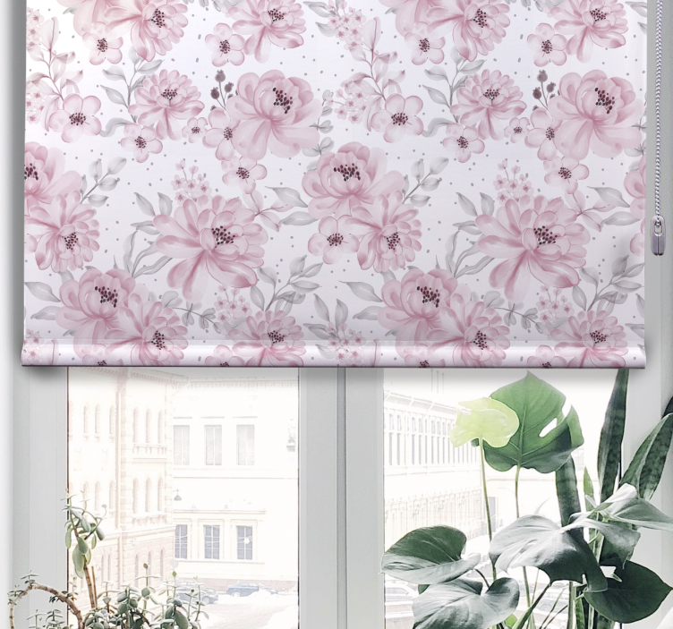 Estore de rolo flores e plantas padrão floral rosa - TenStickers