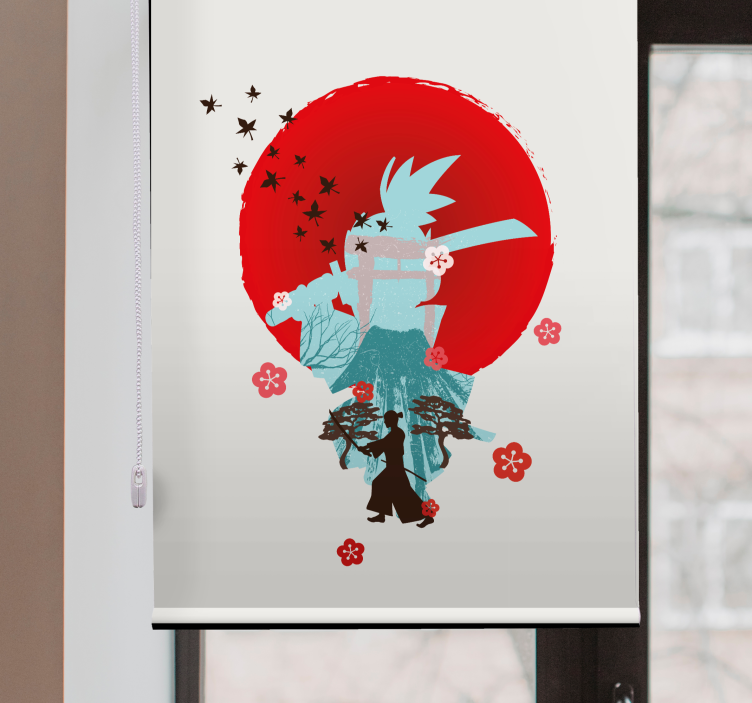 Estore de rolo de super-heróis silhueta de samurai - TenStickers