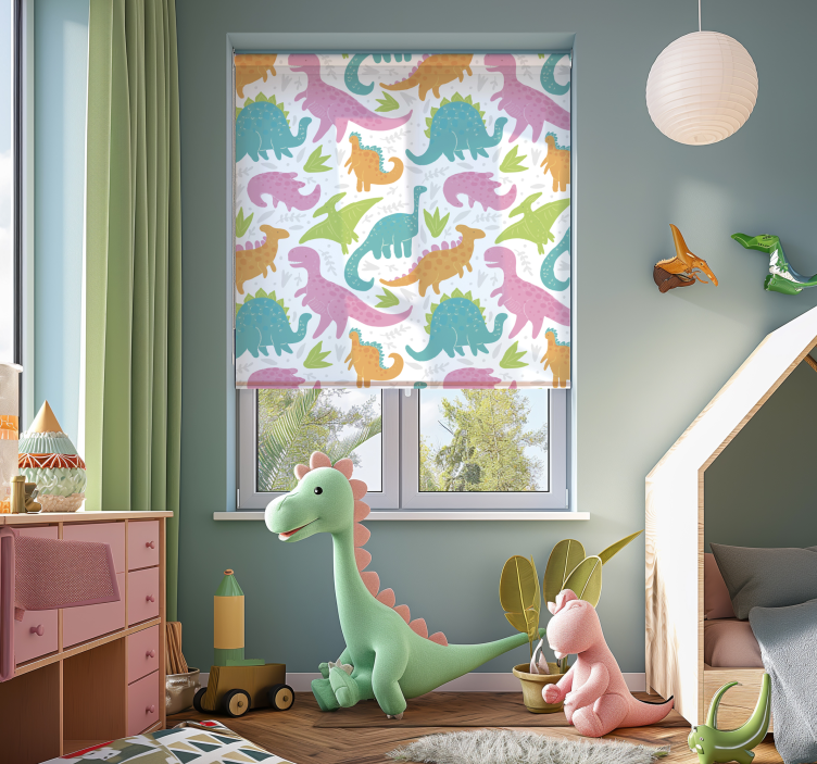 Estore de rolo de dinossauros cores pastel - TenStickers
