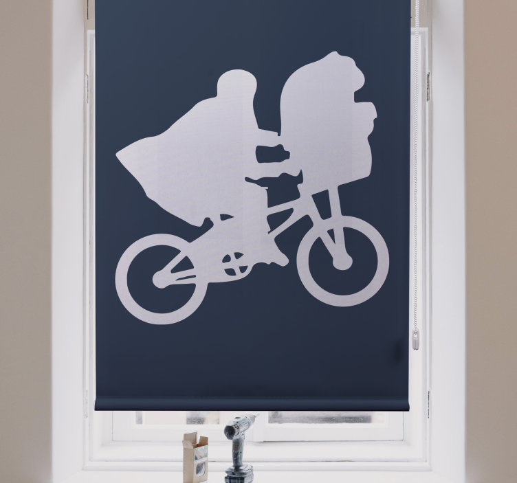 Estore de rolo de séries e filmes silhueta de bicicleta - TenStickers
