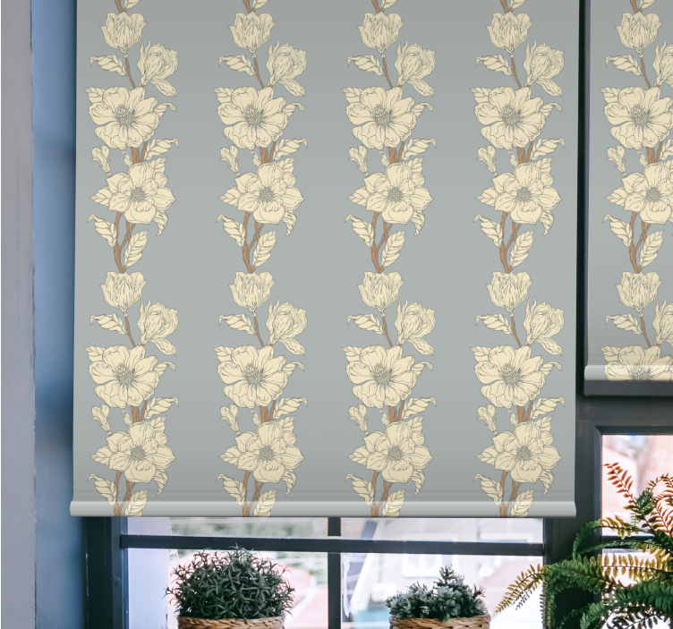 Estore de rolo florais padrão vertical elegante - TenStickers