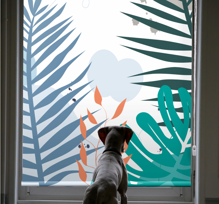 Estore de rolo flores e plantas folhas grandes tropicais - TenStickers