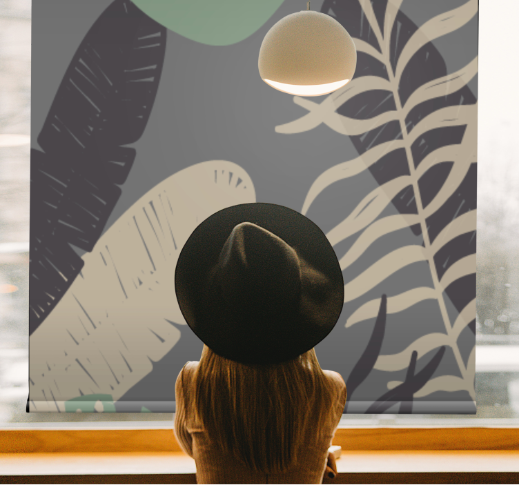 Estore de rolo flores e plantas padrão de vegetação tropical - TenStickers