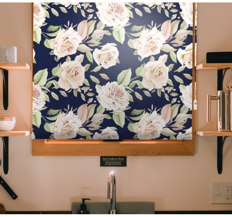 Estore de rolo flores e plantas padrão floral de rosas - TenStickers