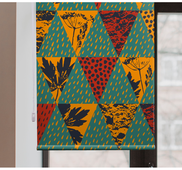 Estore de rolo modernos padrão floral geométrico - TenStickers