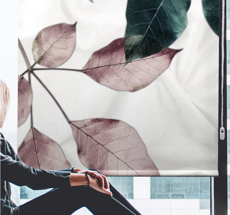 Estore de rolo para sala tema botânico de folhagem - TenStickers