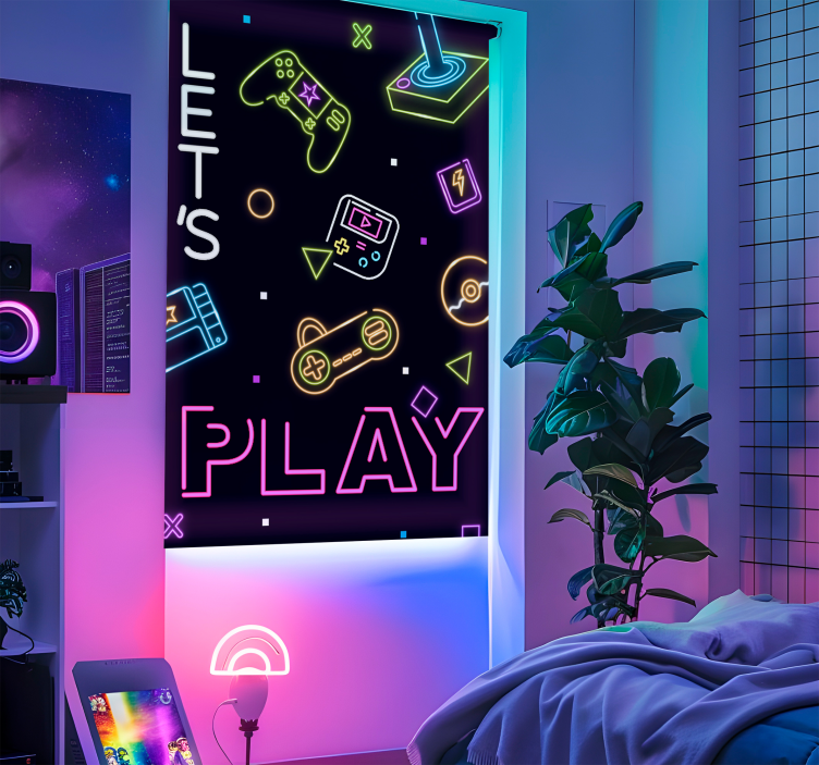 Estore de rolo de frikis controles de néon - TenStickers