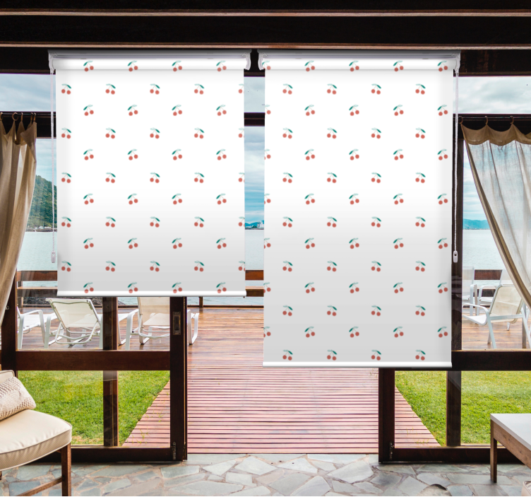 Estore de rolo frutas e verduras design de padrão de cereja - TenStickers