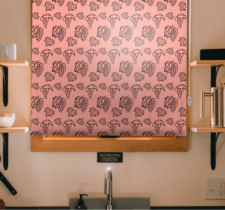 Estore de rolo frutas e verduras padrão de uvas e folhas - TenStickers