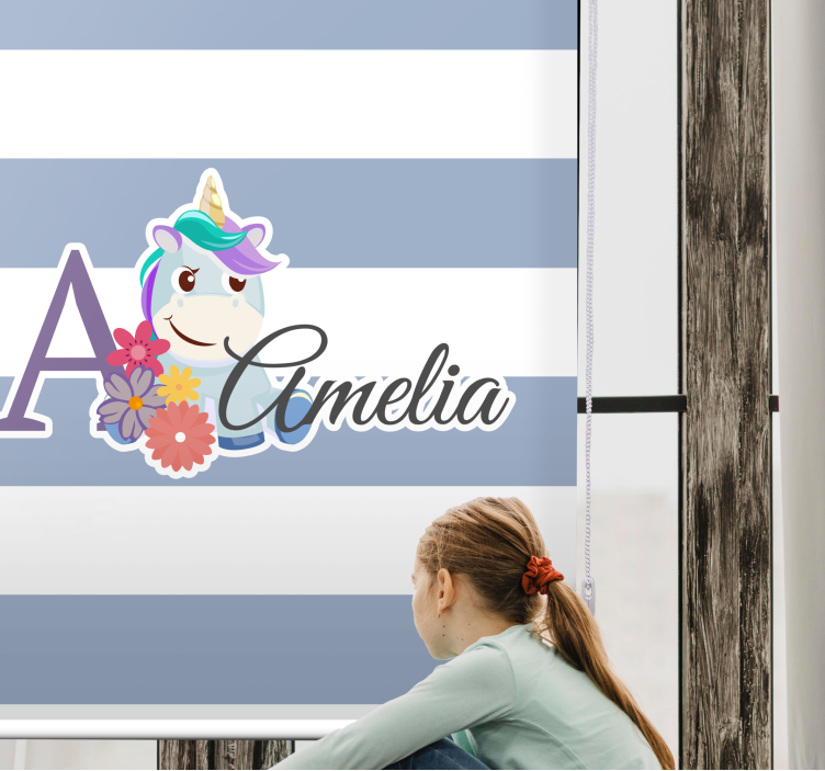 Estore de rolo infantil nome de unicórnio personalizado - TenStickers