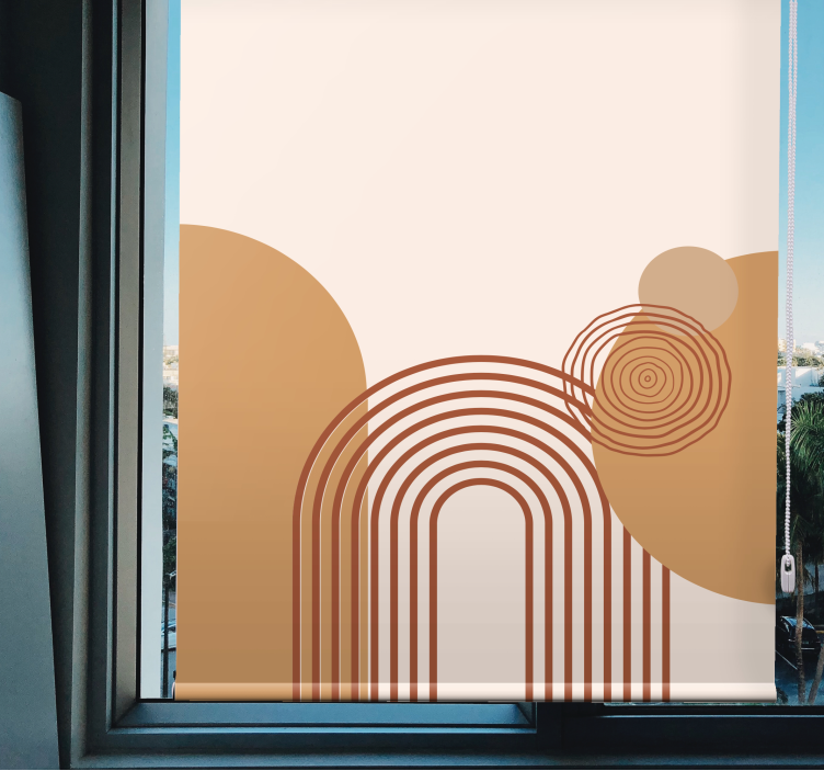 Estore de rolo modernos linha curva design bege - TenStickers