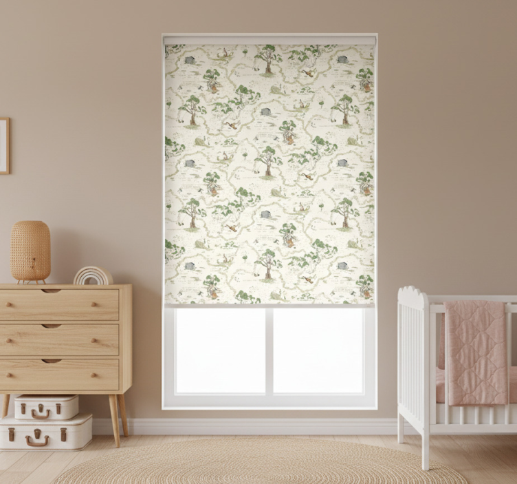Estore de rolo nórdico árvores florestais abstratas - TenStickers