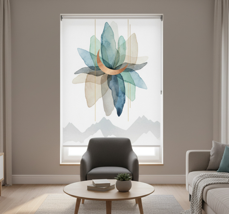 Estore de rolo nórdico cena de montanha colorida - TenStickers