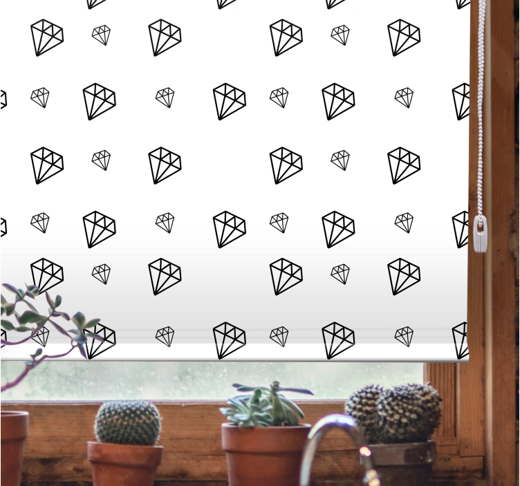 Estore de rolo original diamantes pretos e brancos - TenStickers