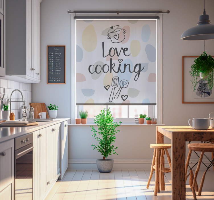 Estore de rolo cozinha adoro cozinhar - TenStickers