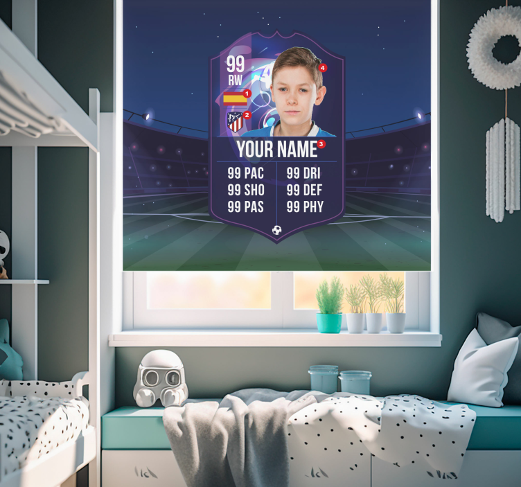 Estore de rolo infantil cartão de jogador de futebol - TenStickers