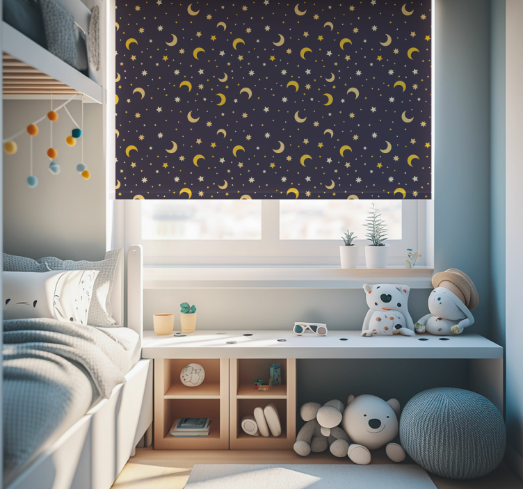 Estore de rolo infantil padrão de estrelas da noite - TenStickers