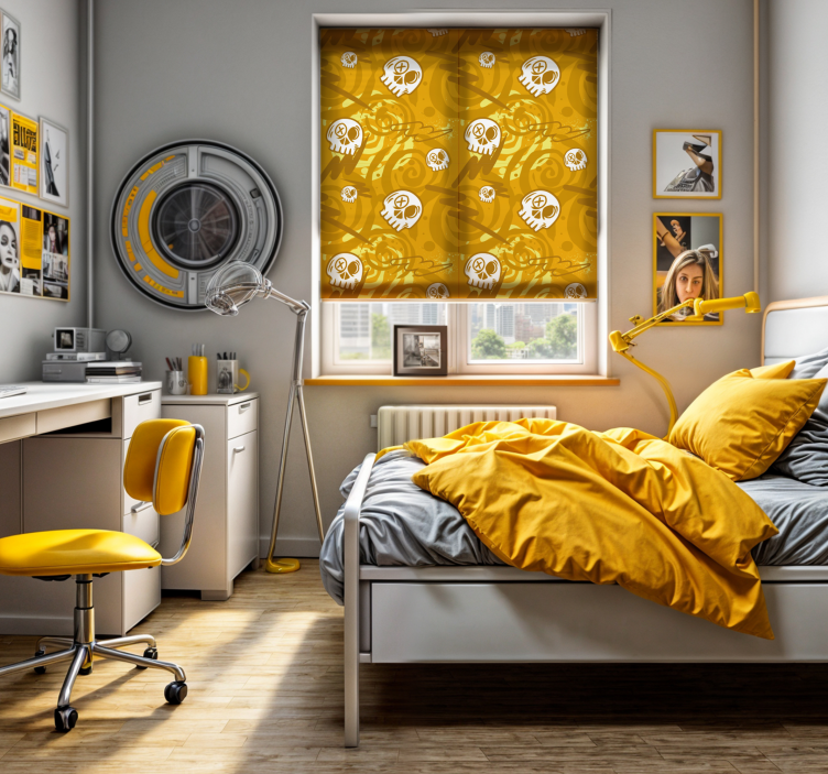 Estore de rolo juvenil graffiti com caveiras - TenStickers