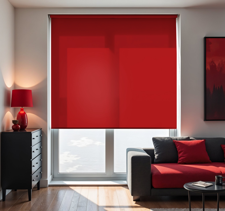 Estore de rolo para sala vermelho brilhante - TenStickers