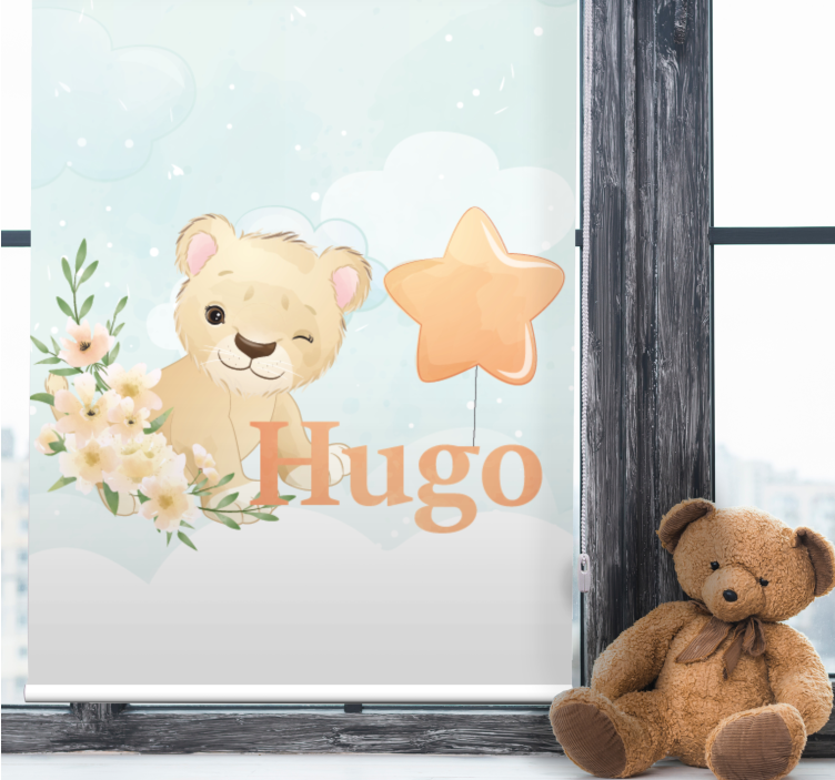 Estore de rolo quarto de bebé filhote de leão personalizado - TenStickers