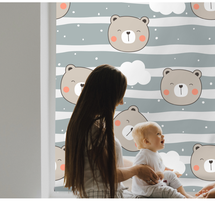 Estore de rolo quarto de bebé rostos fofos de urso - TenStickers