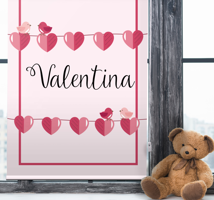 Estore de rolo juvenil corações de amor e nome - TenStickers