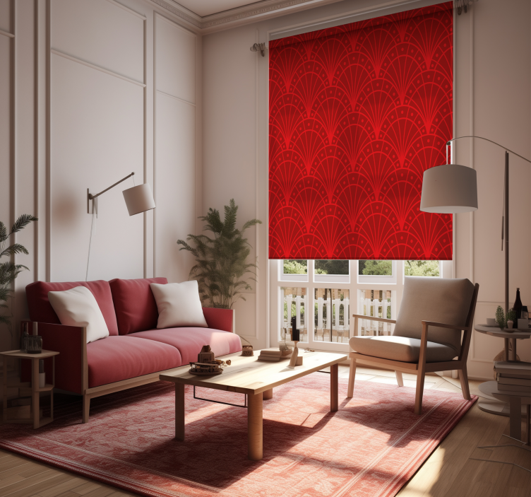 Estore de rolo para sala elegante art déco vermelho - TenStickers