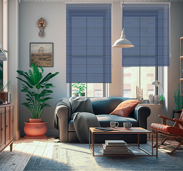 Estore de rolo para sala listras azuis - TenStickers