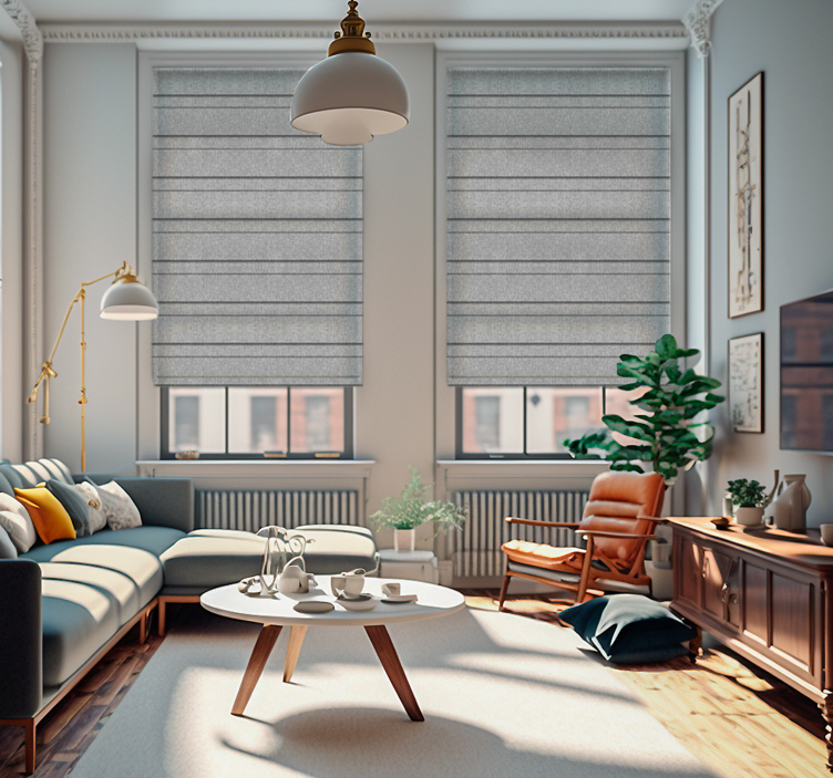 Estore de rolo para sala riscas cinzentas - TenStickers