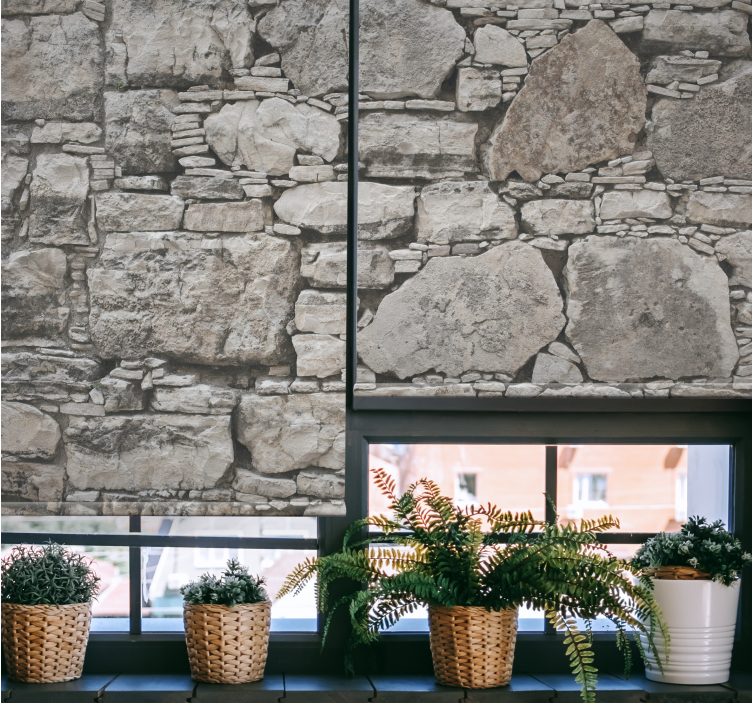 Estore de rolo texturas e padrões efeito de parede de pedra - TenStickers