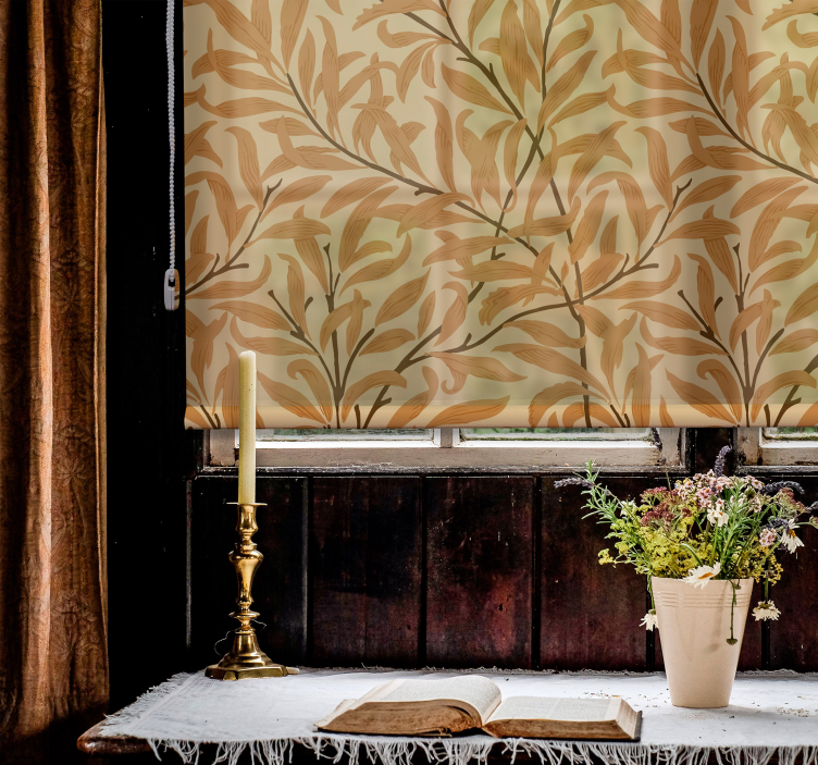 Estore de rolo florais impressão de folha botânica - TenStickers