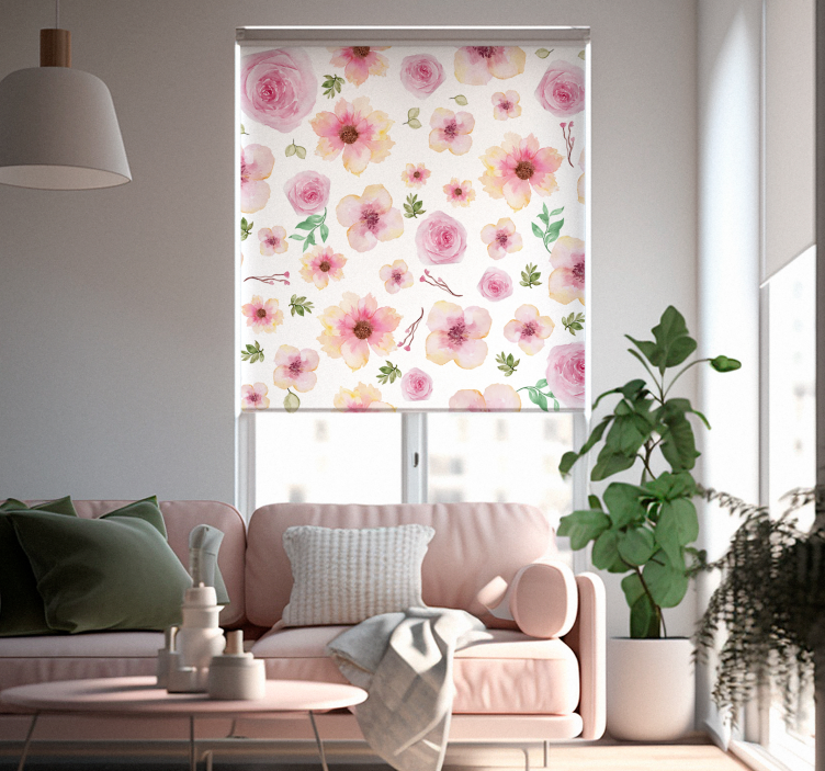 Estore de rolo florais padrão de flores mindinhos - TenStickers