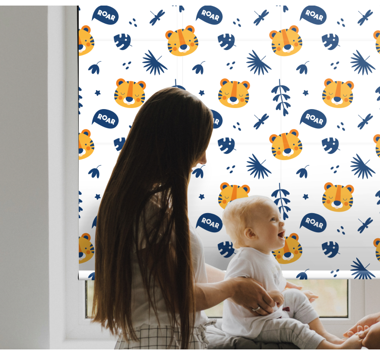 Estore de rolo quarto de bebé rostos de tigre bebê - TenStickers