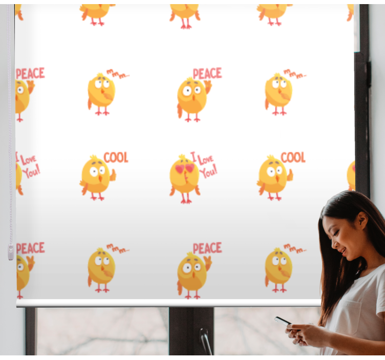 Estores de rolo de animais expressões de pássaros fofos - TenStickers