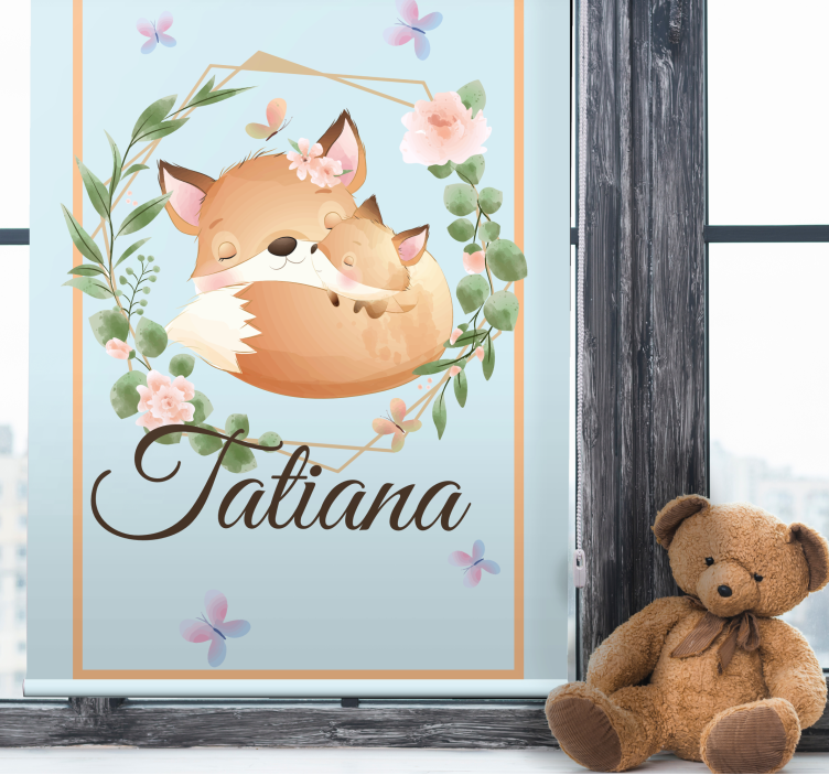 Estore de rolo infantil família de raposas com nome - TenStickers