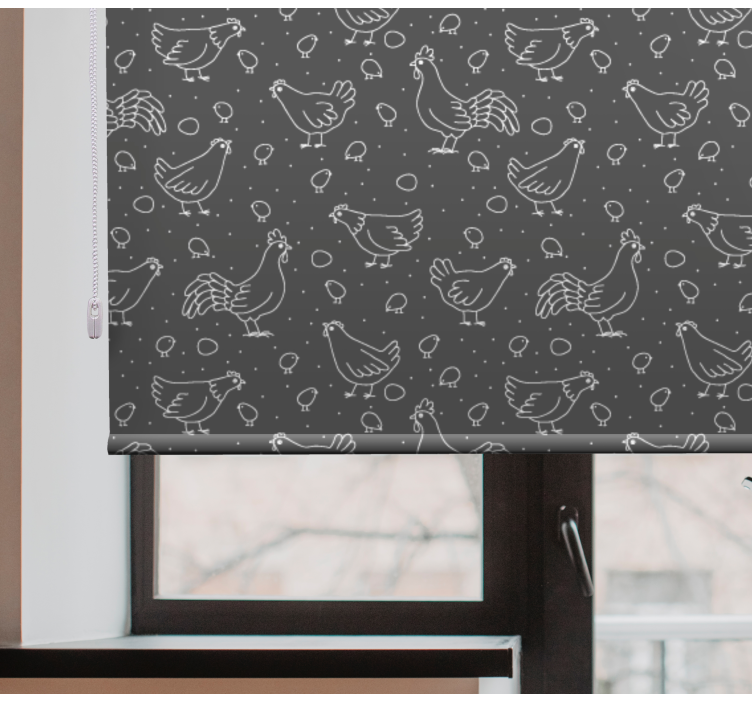 Estores de rolo de animais galinhas e ovos - TenStickers