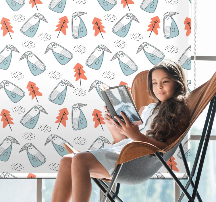 Estore de rolo nórdico pinguins com chapéus - TenStickers